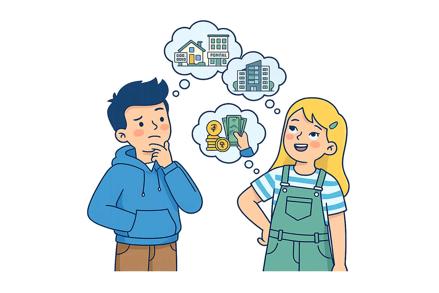 People comparing rental options